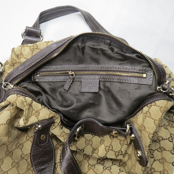 GUCCI Womens Sukey Handbag Bag Tote Purse Guccissima Logo Italy Monogram Vintage - Picture 10 of 14